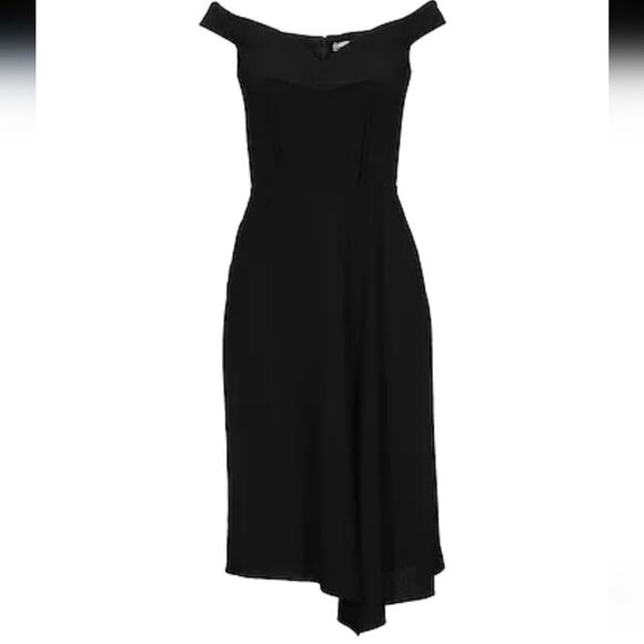Alexander McQueen Women's Black Wool Crepe Midi Dress Size 42 - Picture 5 of 16
